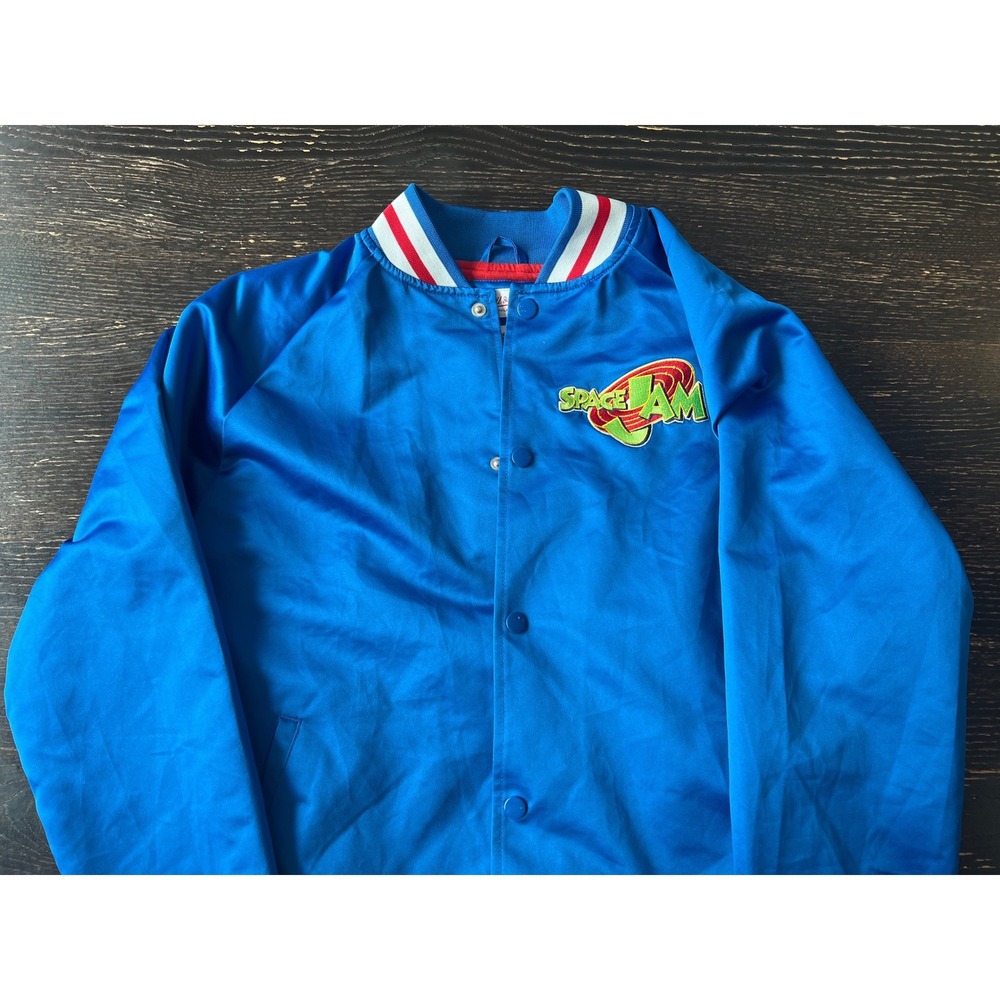 Mitchell & Ness Space Jam 25th Anniversary Tune Squad Satin Varsity Jacket Blue